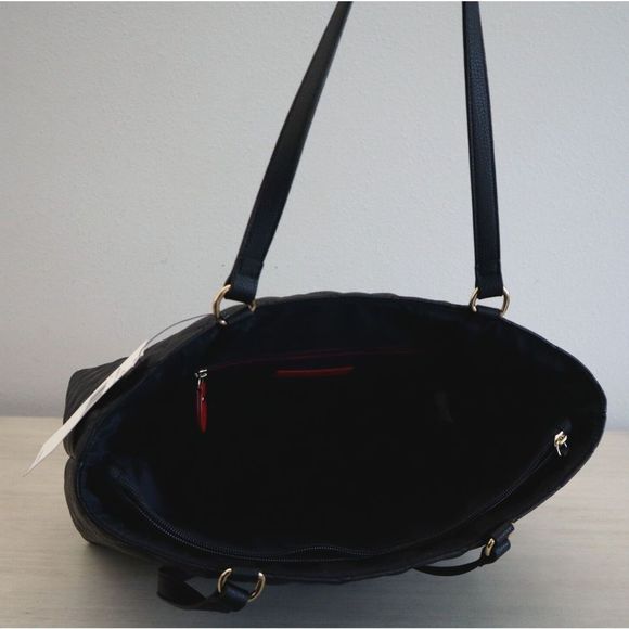 Tommy Hilfiger 69J8162 001 Women's Large Black Quilted Shoulder Tote Bag - Picture 7 of 8